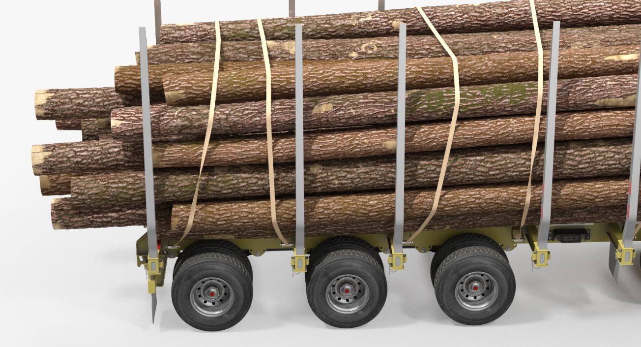 3D model Logging Trailer with Logs