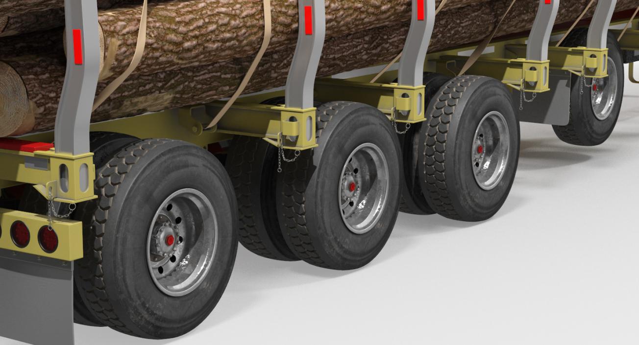 3D model Logging Trailer with Logs