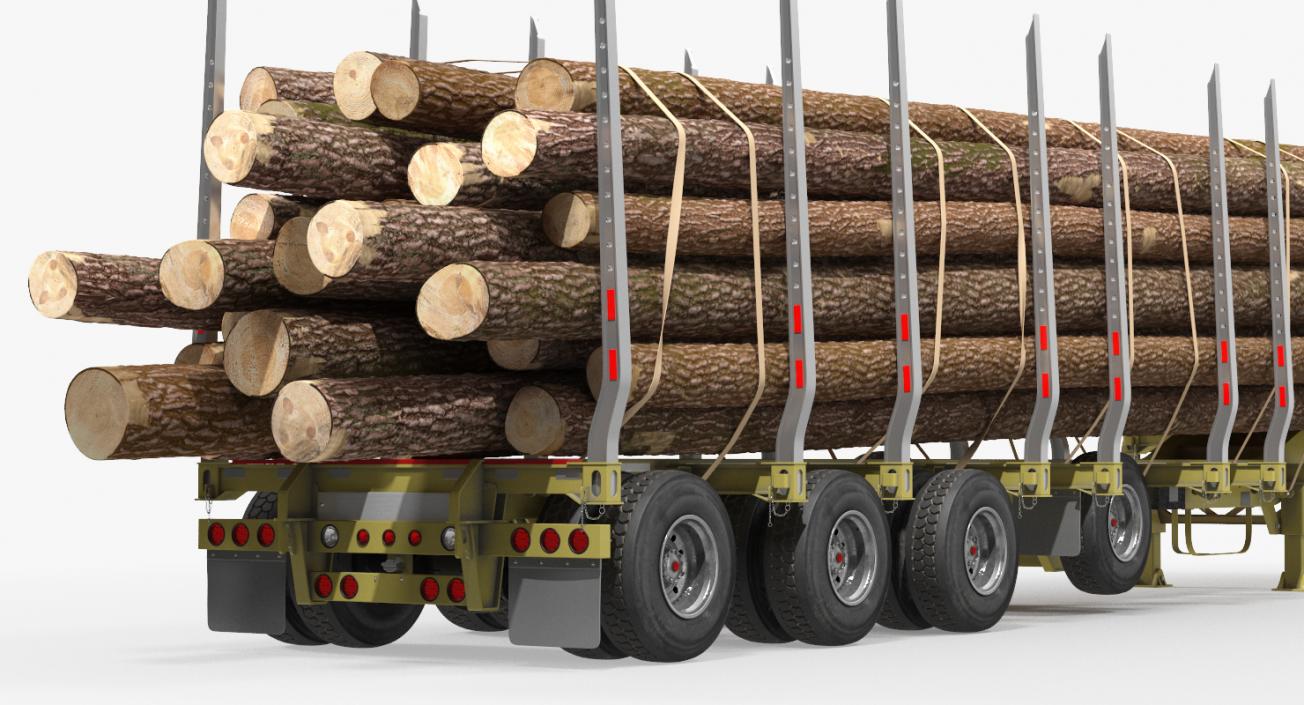 3D model Logging Trailer with Logs