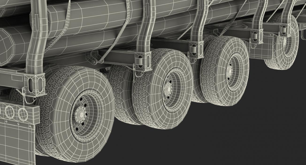 3D model Logging Trailer with Logs