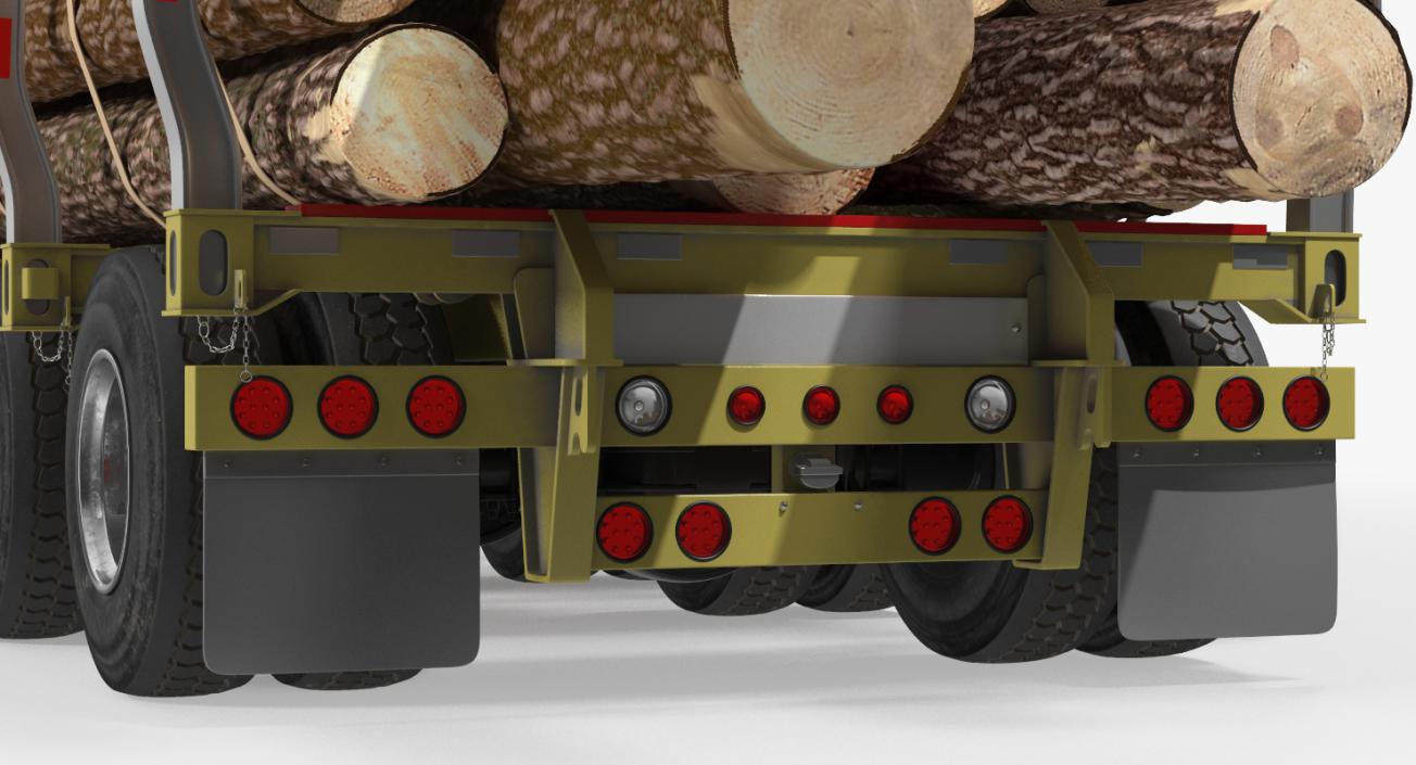 3D model Logging Trailer with Logs