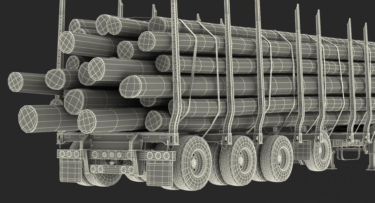 3D model Logging Trailer with Logs