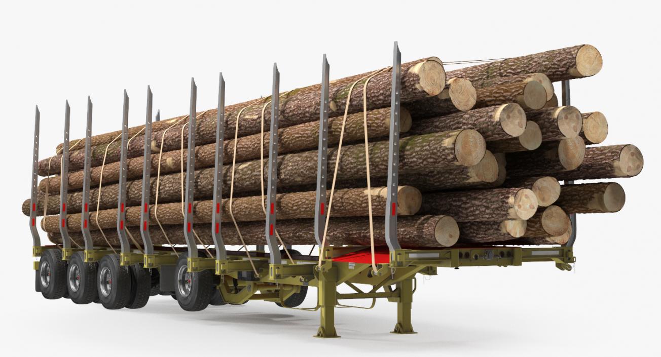 3D model Logging Trailer with Logs