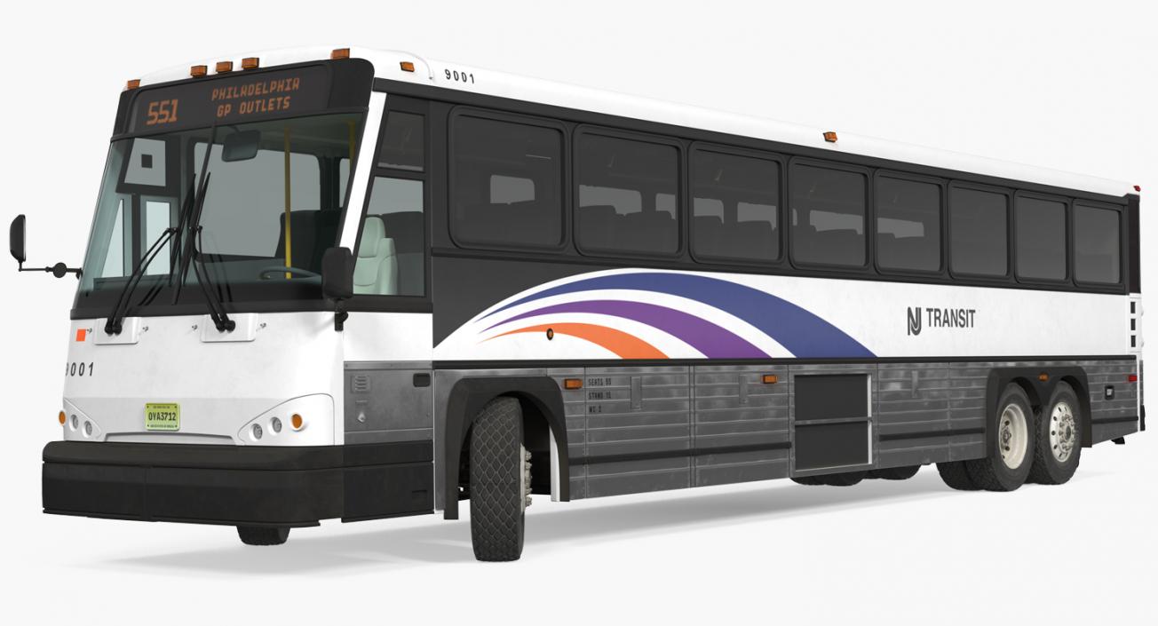 Intercity Bus MCI D4500ct Rigged 3D