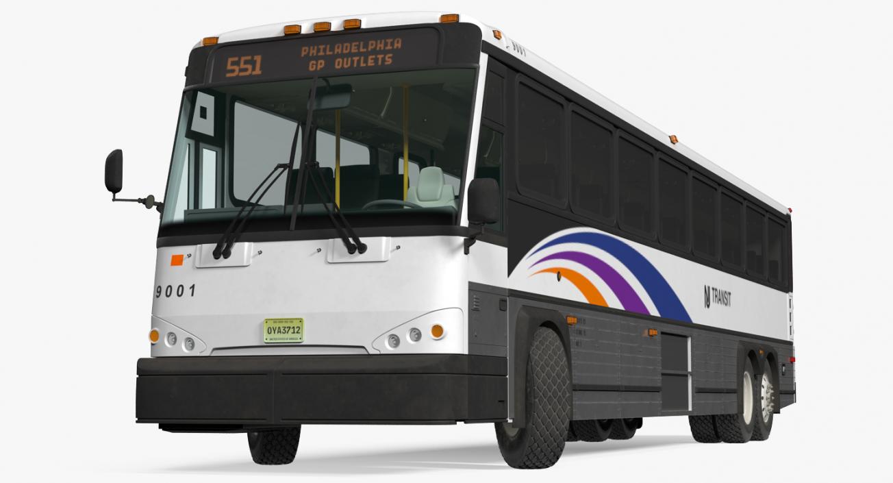 Intercity Bus MCI D4500ct Rigged 3D