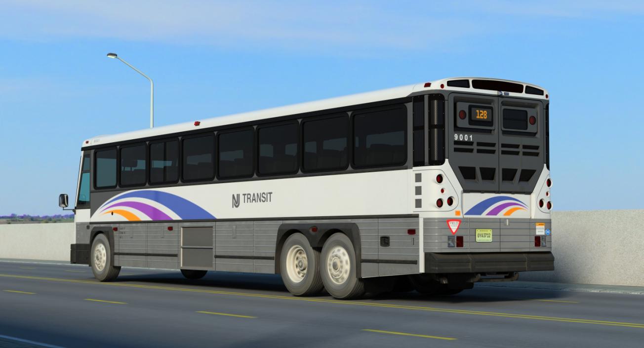 Intercity Bus MCI D4500ct Rigged 3D