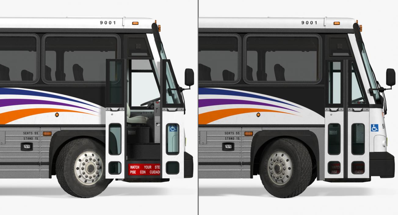 Intercity Bus MCI D4500ct Rigged 3D