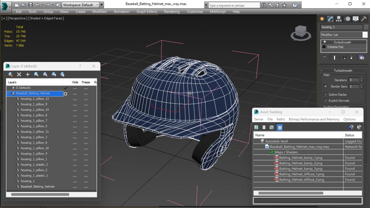 3D model Baseball Batting Helmet 2