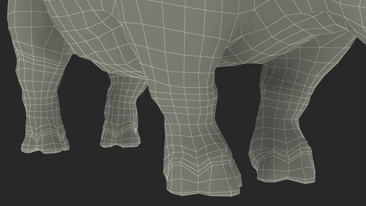 Elasmotherium Rigged Fur 3D model