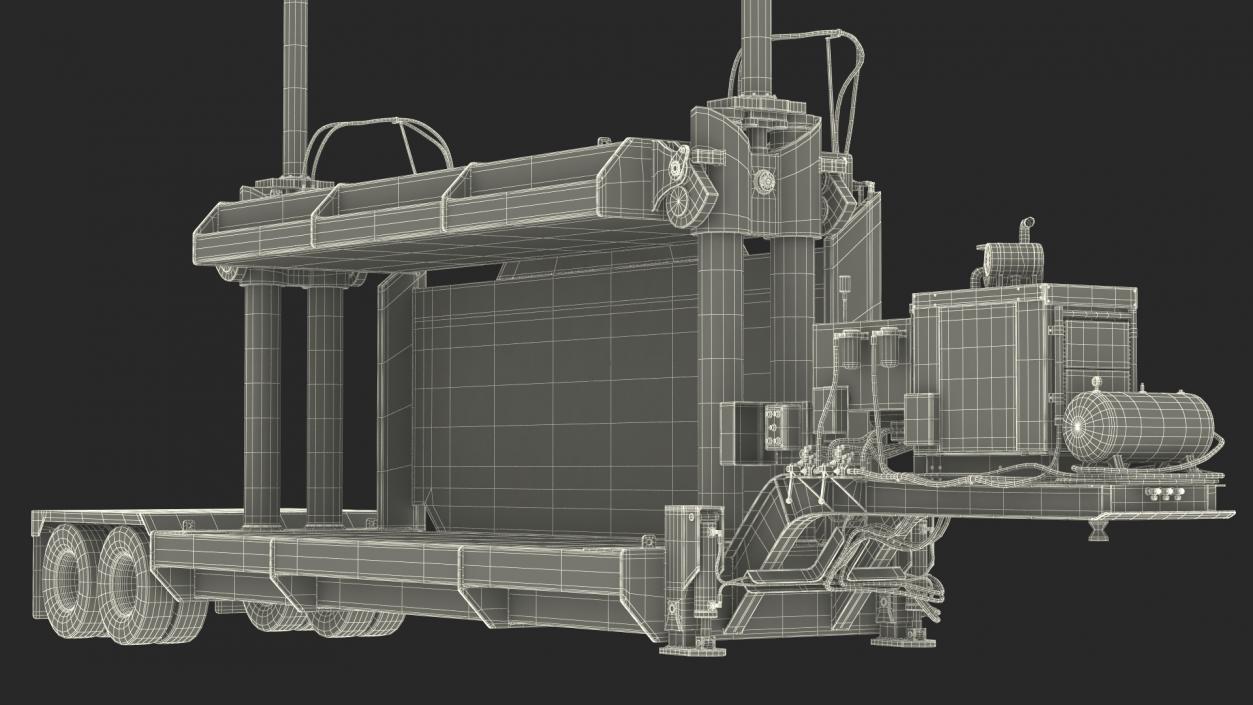 Portable Car Crusher Yellow Rigged 3D model