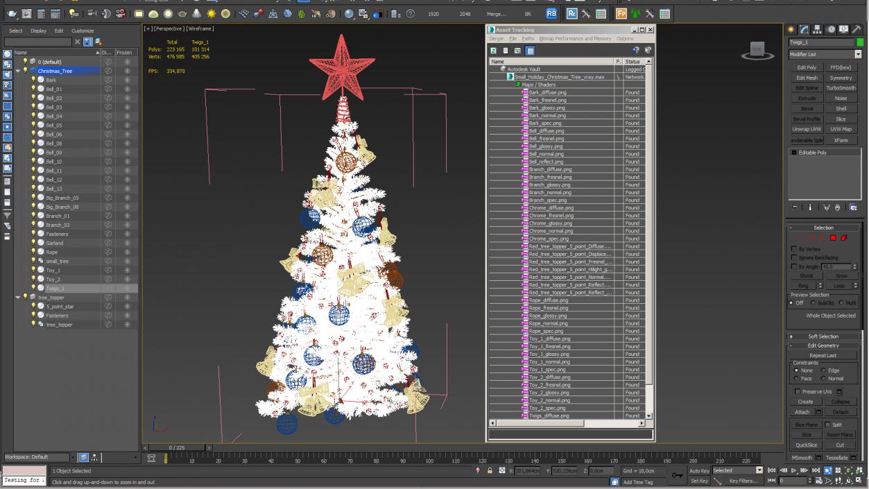 3D Small Holiday Christmas Tree model