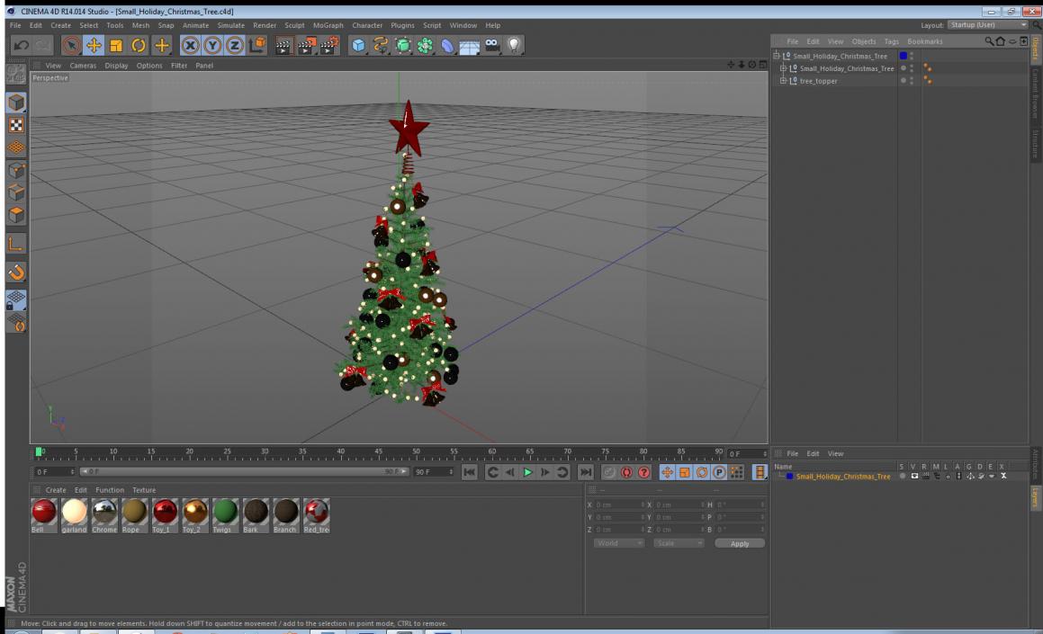 3D Small Holiday Christmas Tree model