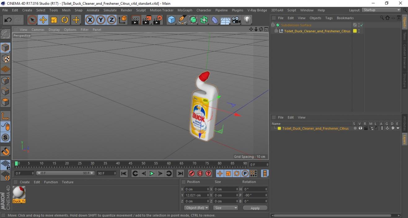 3D model Toilet Duck Cleaner and Freshener Citrus