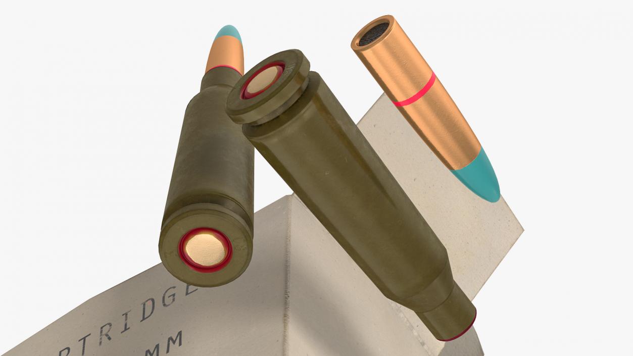 Box of 5.45x39mm Intermediate Cartridge 3D model