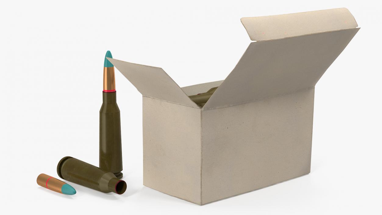 Box of 5.45x39mm Intermediate Cartridge 3D model