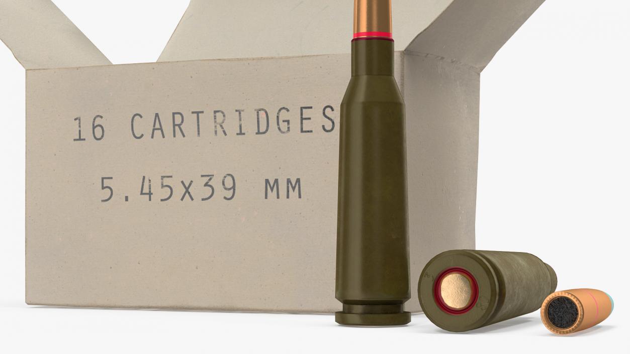 Box of 5.45x39mm Intermediate Cartridge 3D model