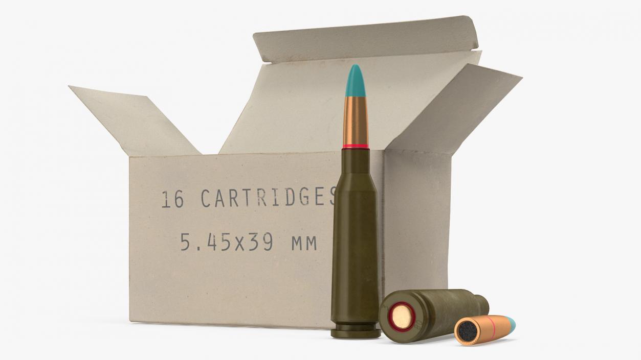 Box of 5.45x39mm Intermediate Cartridge 3D model