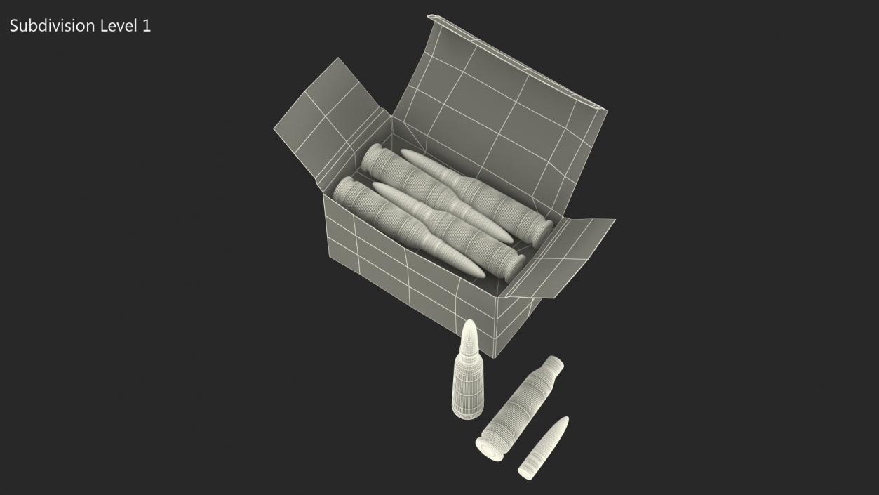 Box of 5.45x39mm Intermediate Cartridge 3D model