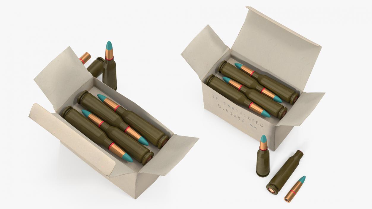 Box of 5.45x39mm Intermediate Cartridge 3D model