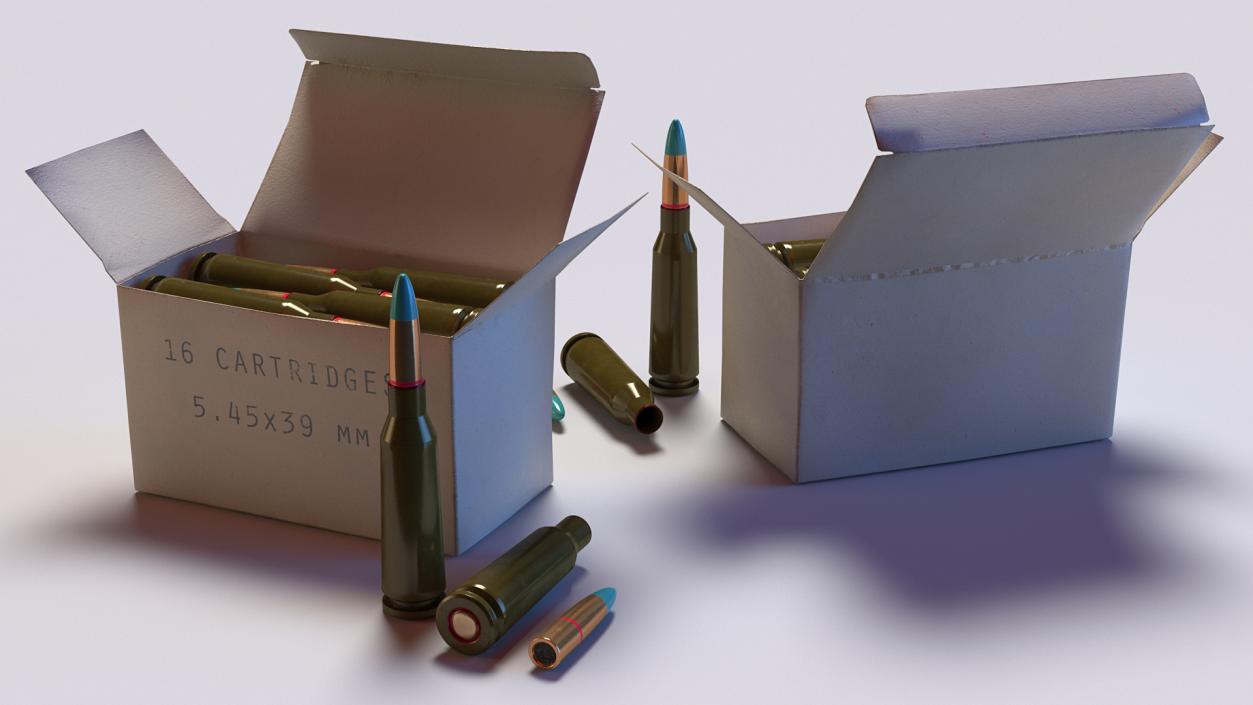 Box of 5.45x39mm Intermediate Cartridge 3D model