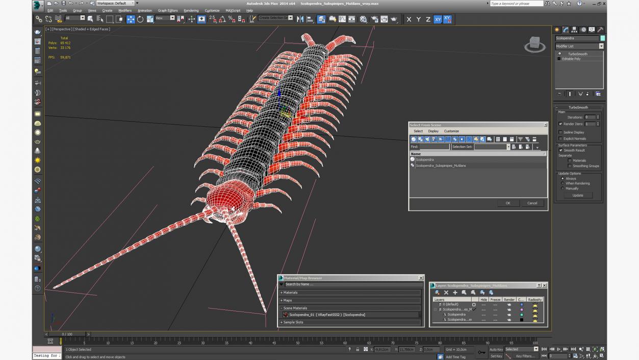 Scolopendra Subspinipes Mutilans 3D