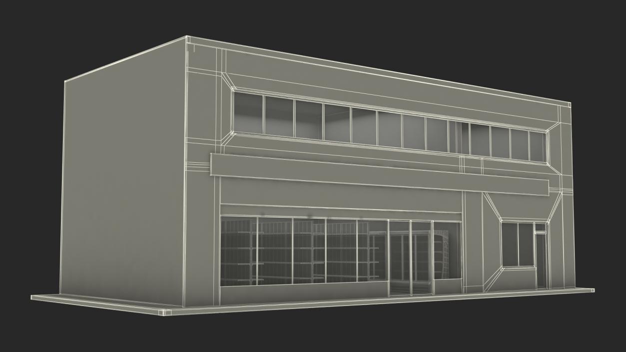 Shop and Office Building 3D model