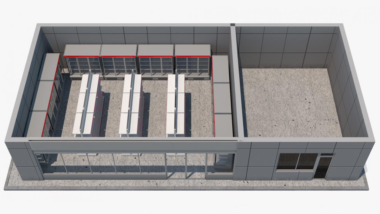 Shop and Office Building 3D model