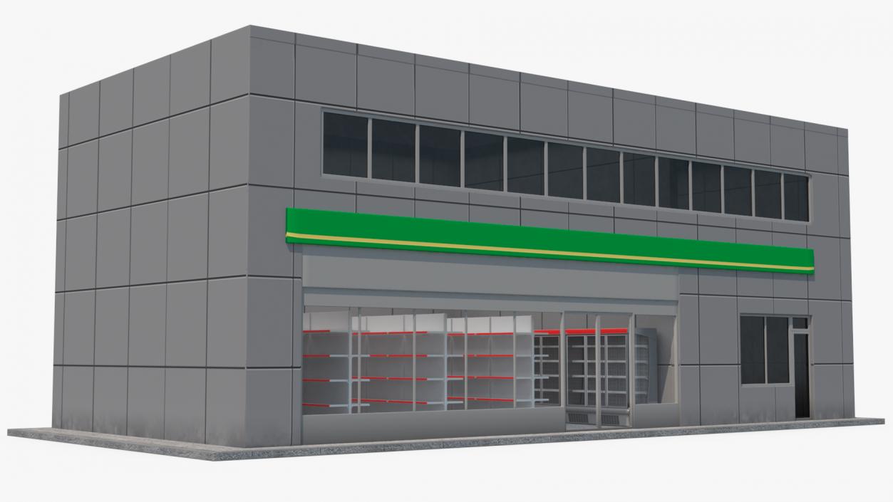 Shop and Office Building 3D model