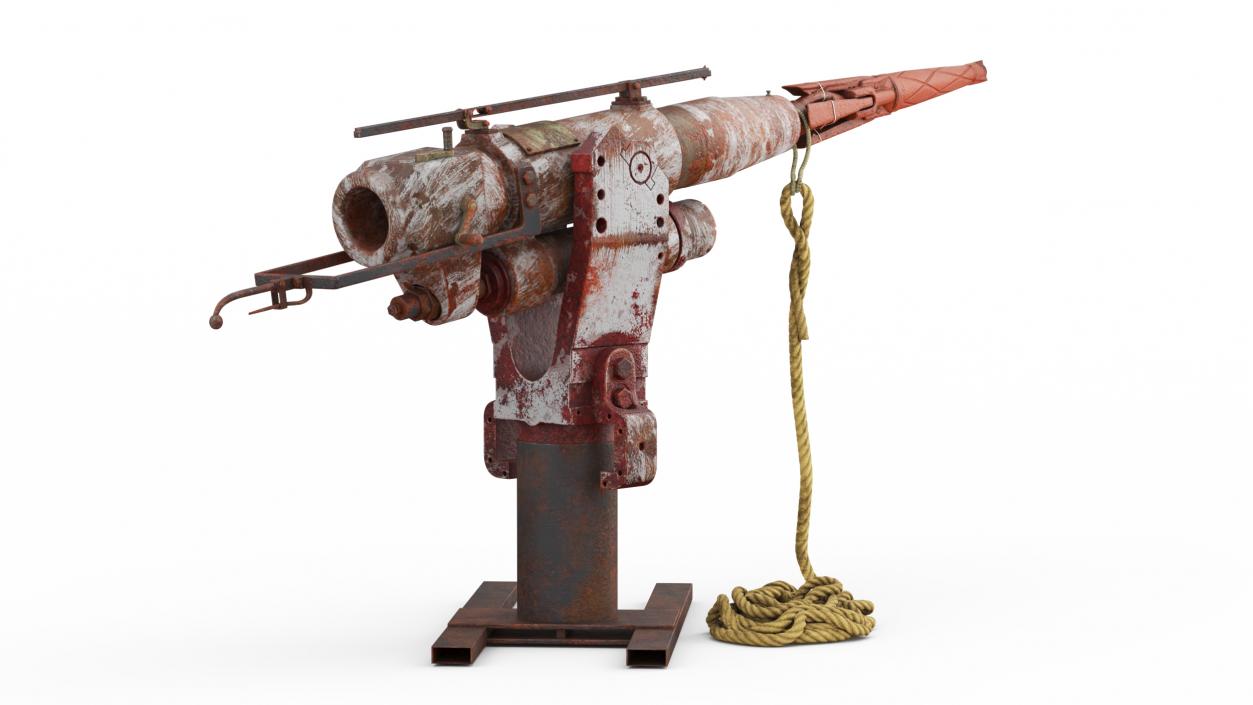 Harpoon Deck Cannon Aged 3D model