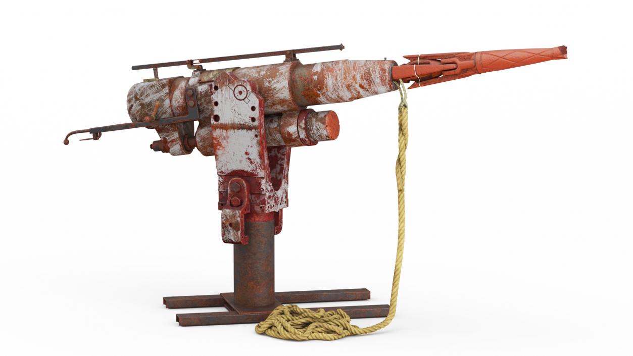 Harpoon Deck Cannon Aged 3D model