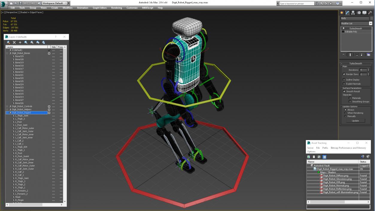 3D Digit Robot Rigged model