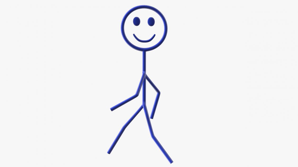 3D Stick Figure Blue Rigged for Maya model