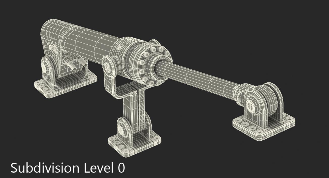 Anodized Hydraulic Cylinder 8 3D model