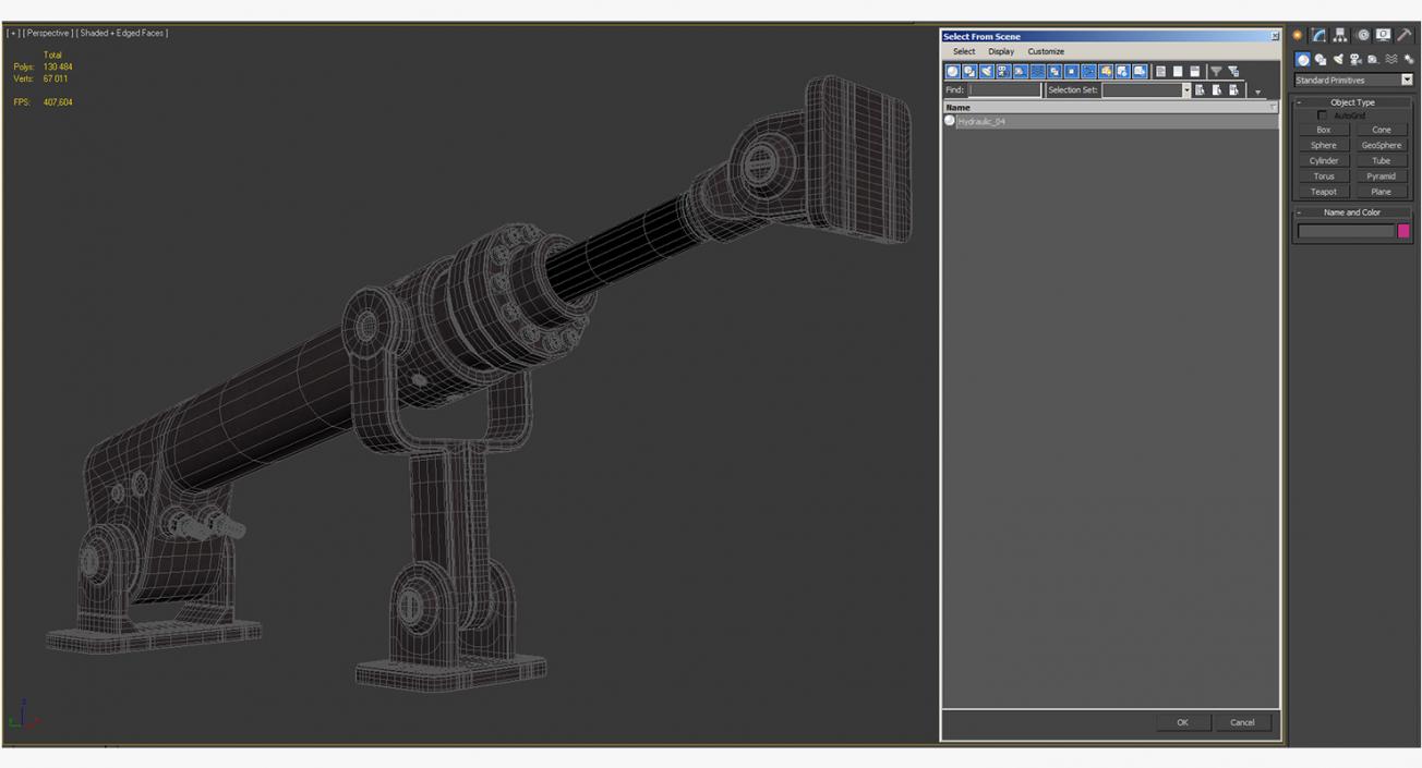 Anodized Hydraulic Cylinder 8 3D model