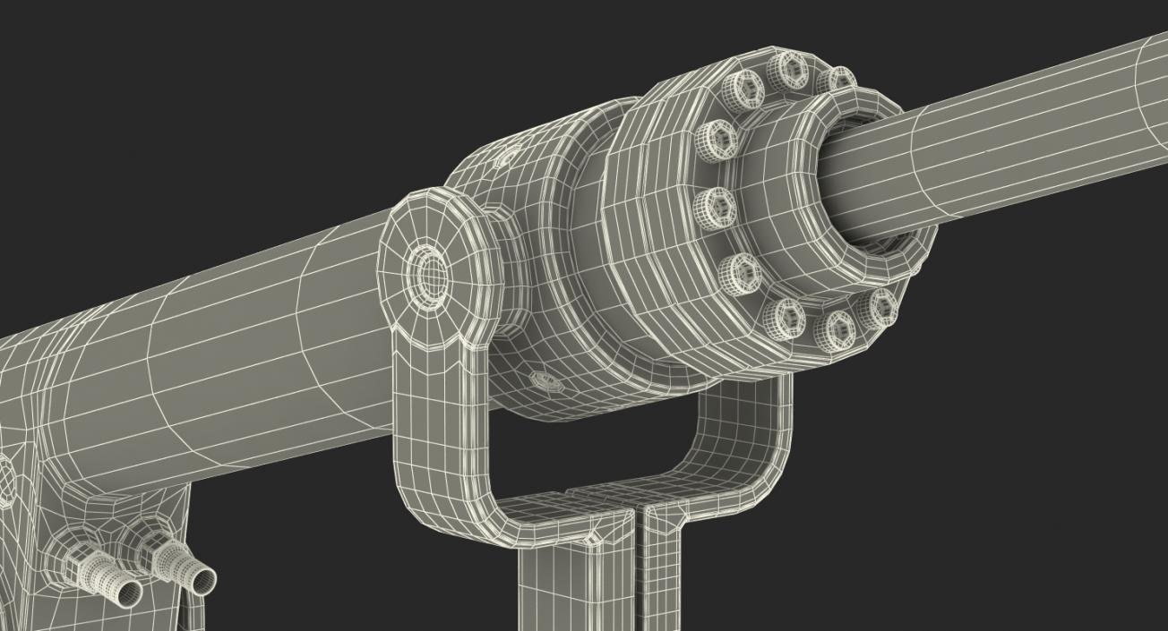 Anodized Hydraulic Cylinder 8 3D model