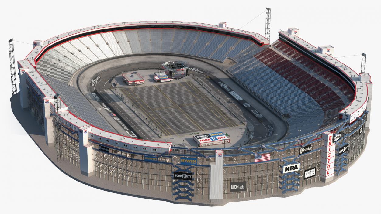 3D Short Track NASCAR Bristol Motor Speedway