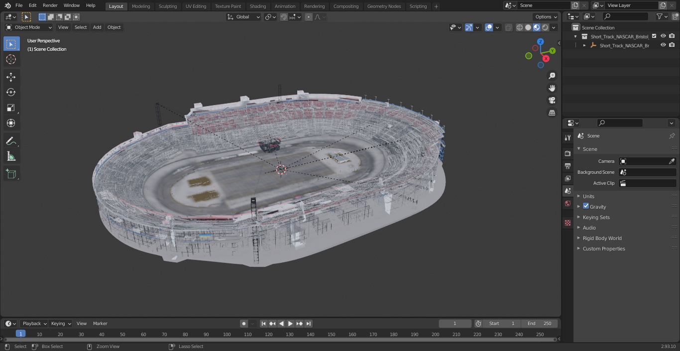 3D Short Track NASCAR Bristol Motor Speedway