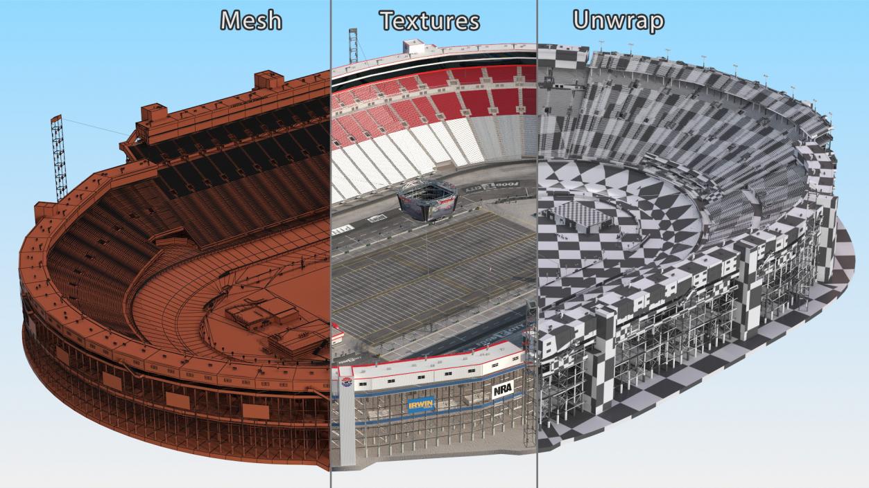 3D Short Track NASCAR Bristol Motor Speedway