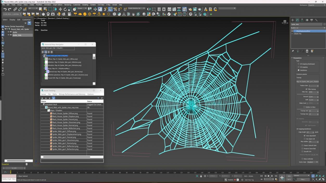 3D Round Web with Spider