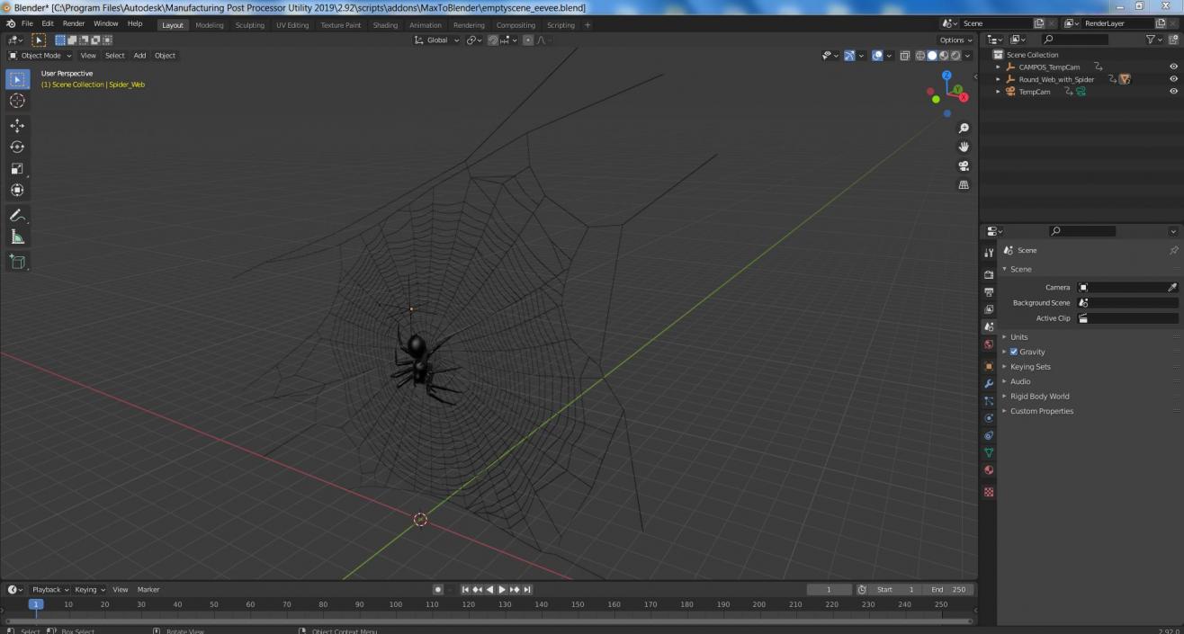 3D Round Web with Spider