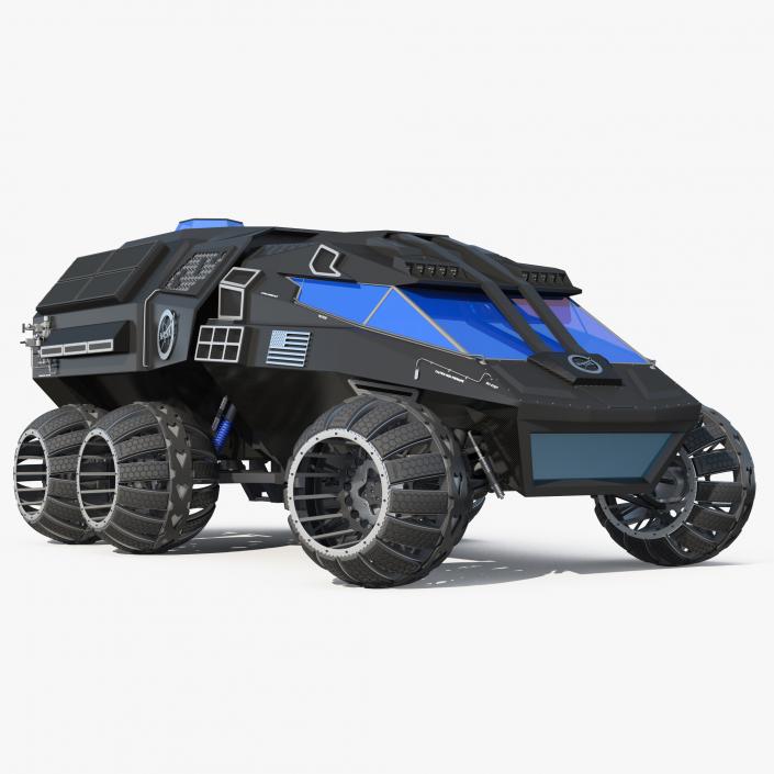 3D NASA Futuristic Mars Rover Concept Rigged