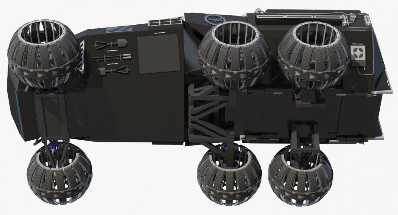 3D NASA Futuristic Mars Rover Concept Rigged