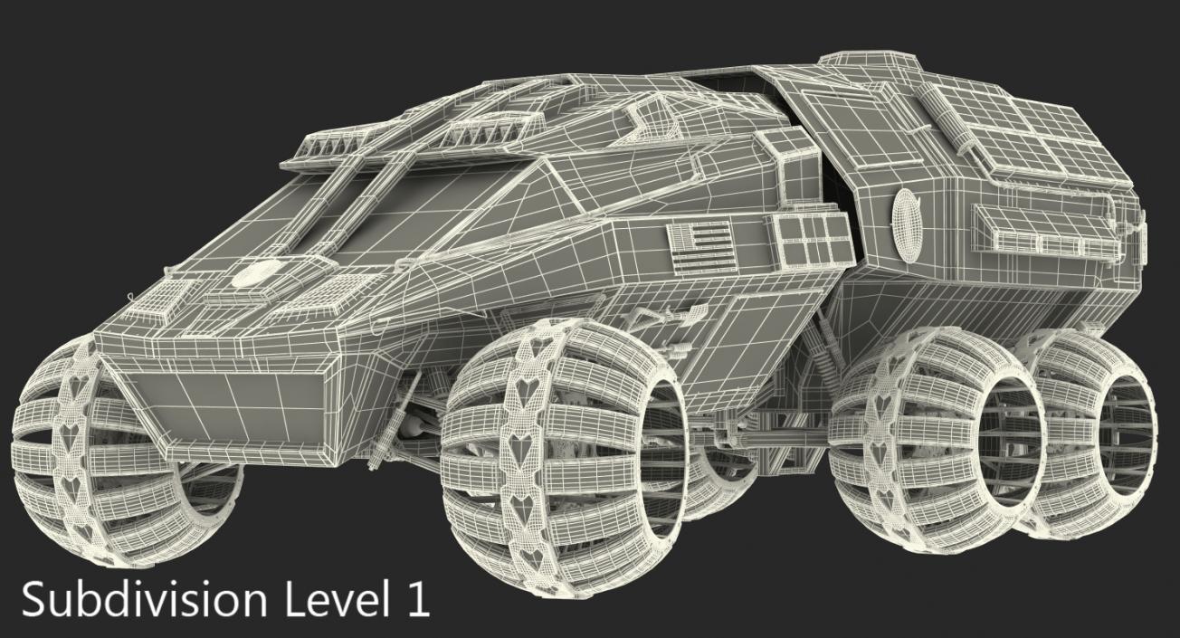 3D NASA Futuristic Mars Rover Concept Rigged