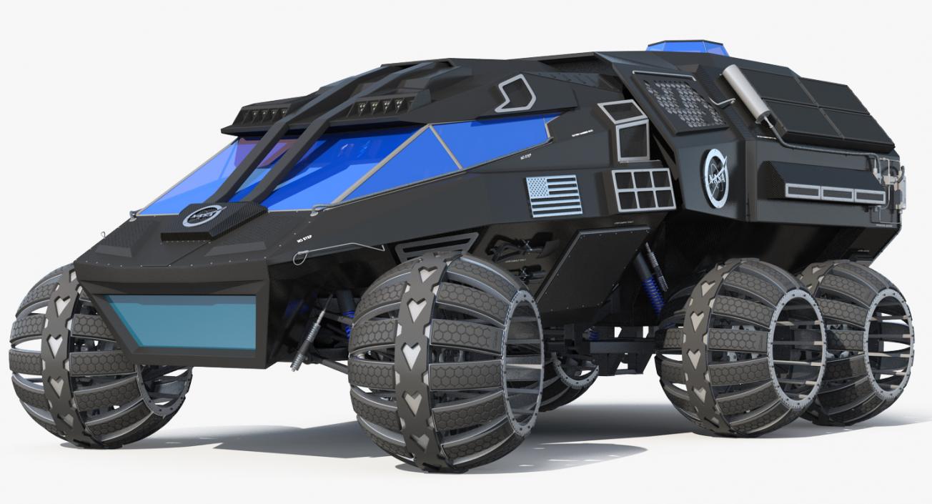 3D NASA Futuristic Mars Rover Concept Rigged