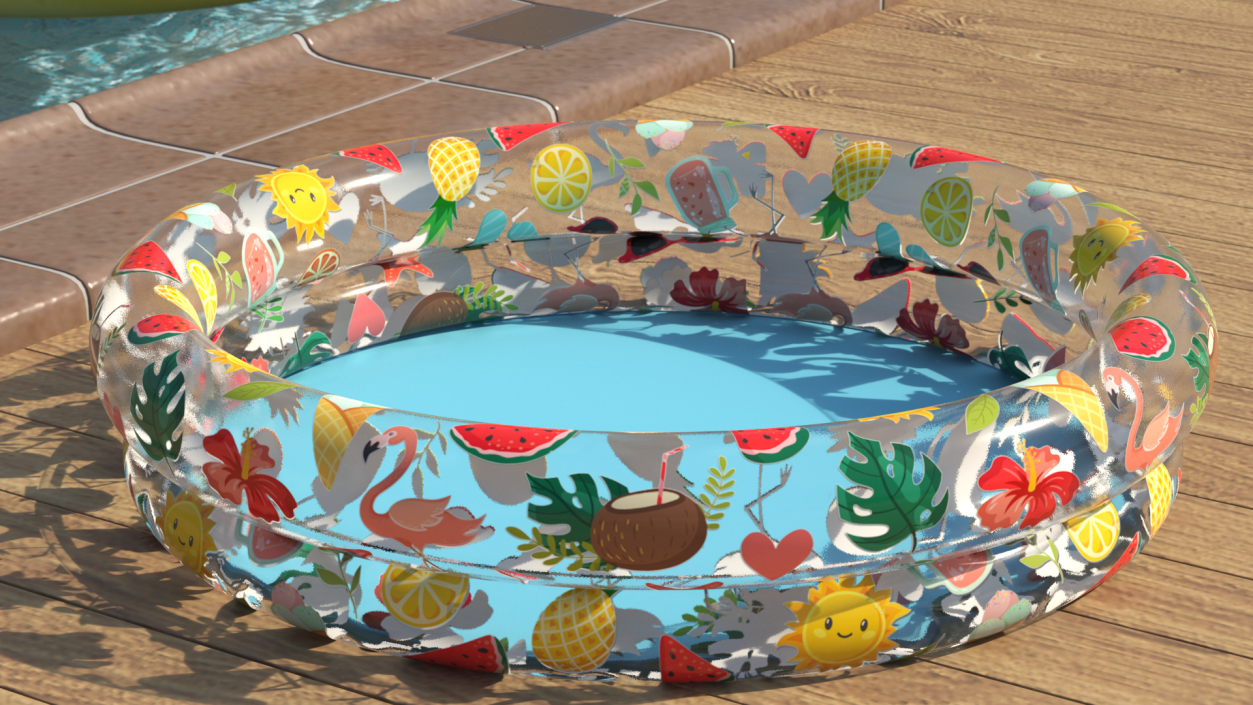 Inflatable Swimming Pool Tropical Style 3D model