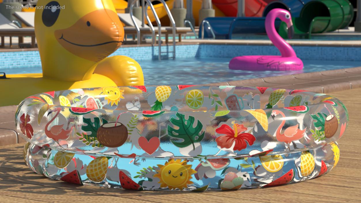 Inflatable Swimming Pool Tropical Style 3D model