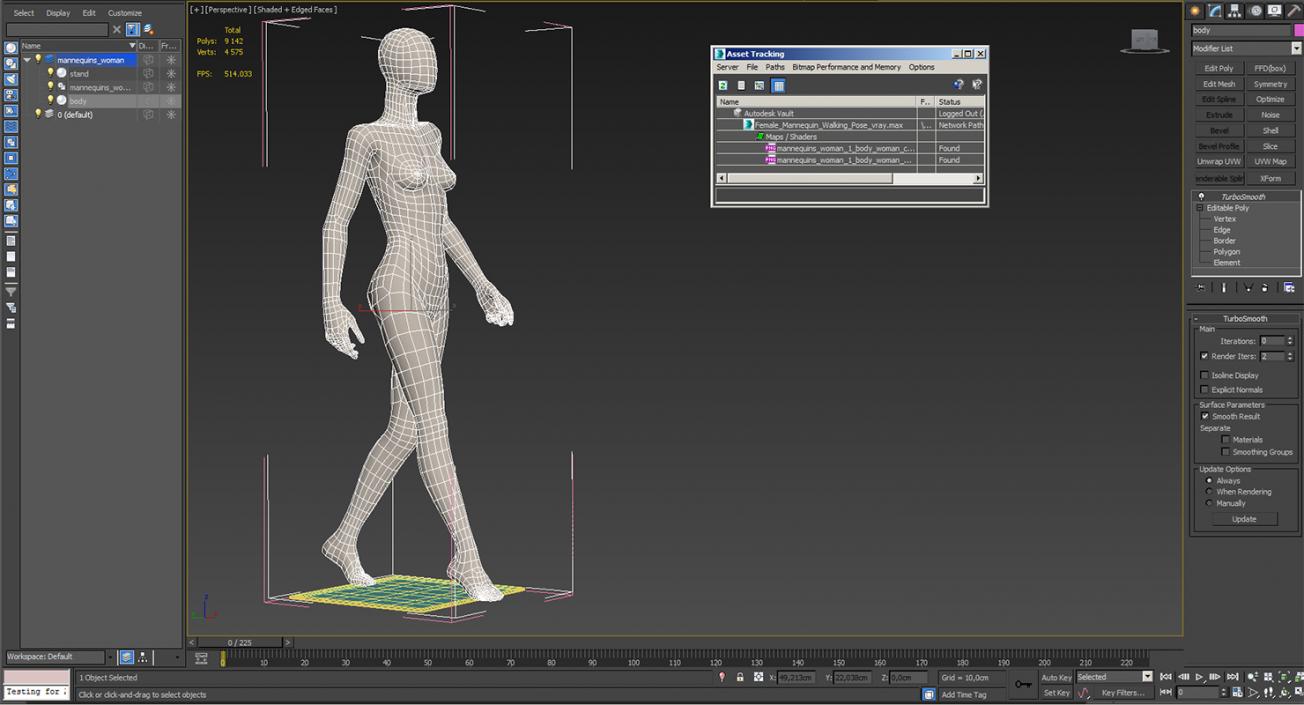 Female Mannequin Walking Pose 3D model