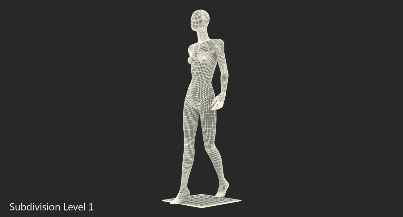 Female Mannequin Walking Pose 3D model