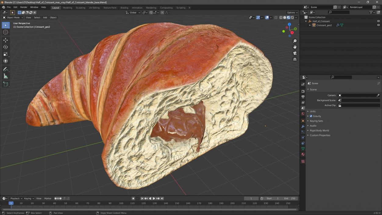 Half of Croissant 3D