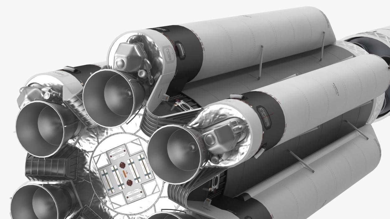 3D Proton M Rocket Main Parts